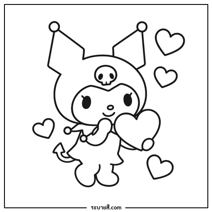 ภาพวาดระบายสี Kuromi 28