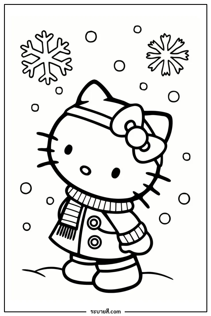 ภาพวาดระบายสี Hello Kitty 02