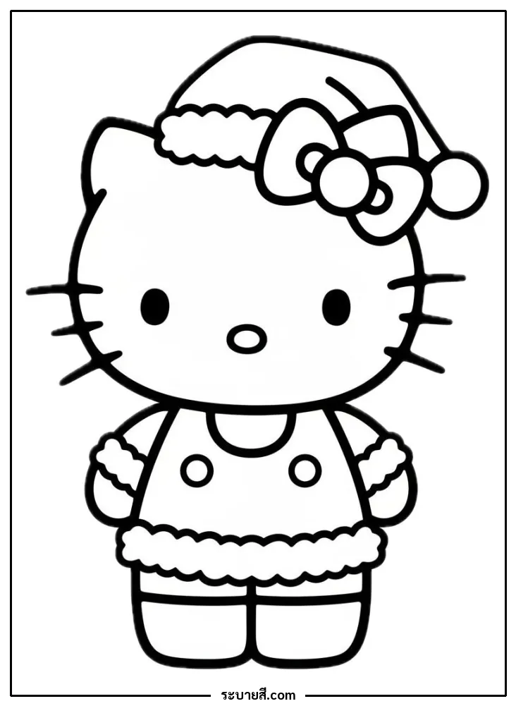ภาพวาดระบายสี Hello Kitty 03