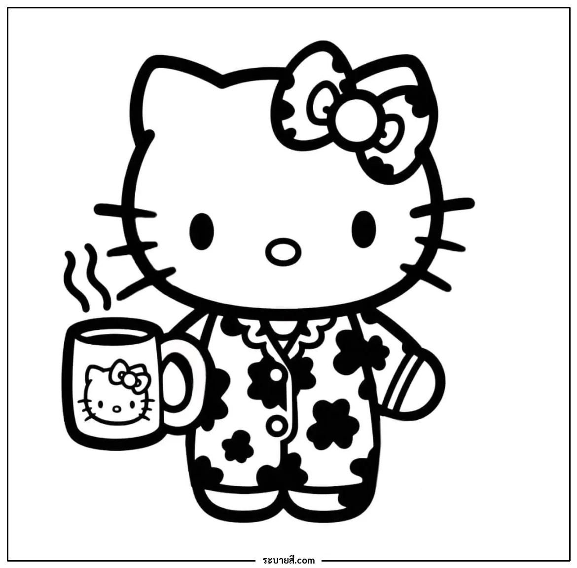 ภาพวาดระบายสี Hello Kitty 05
