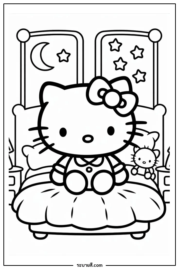 ภาพวาดระบายสี Hello Kitty 18