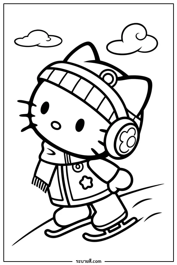 ภาพวาดระบายสี Hello Kitty 19