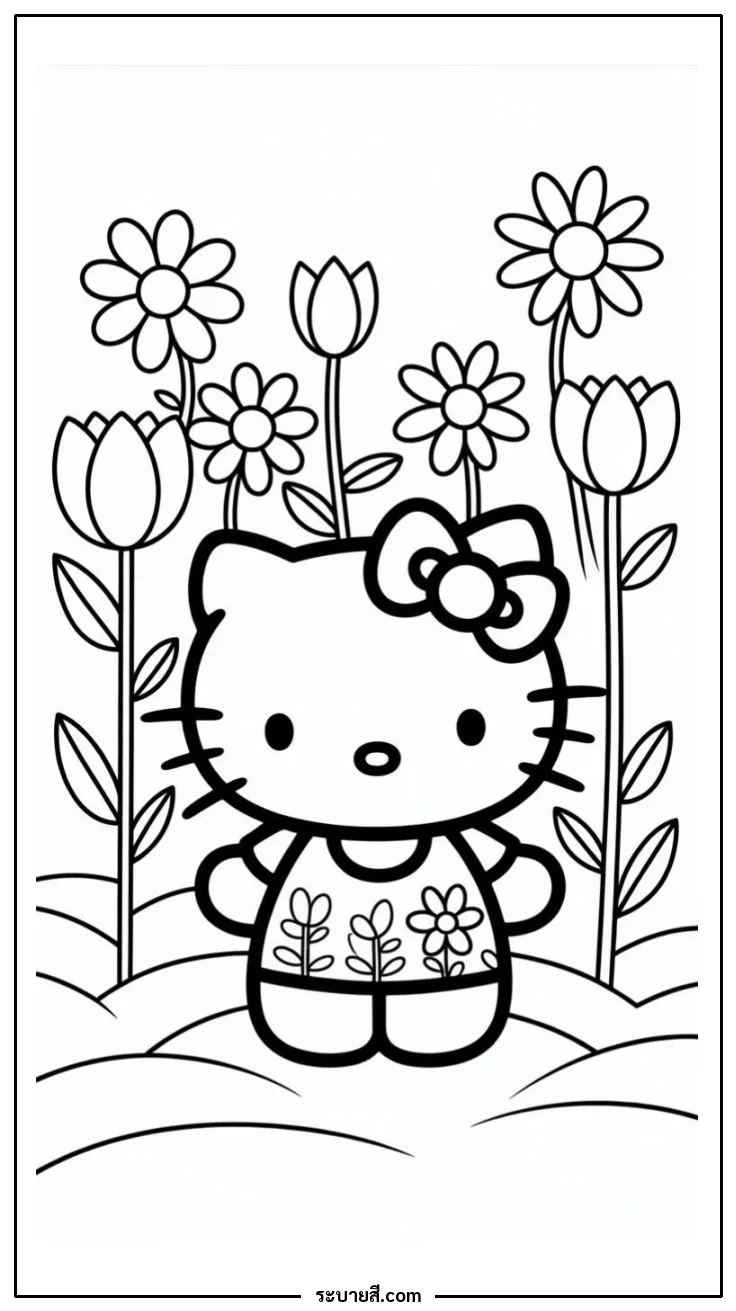 ภาพวาดระบายสี Hello Kitty 21