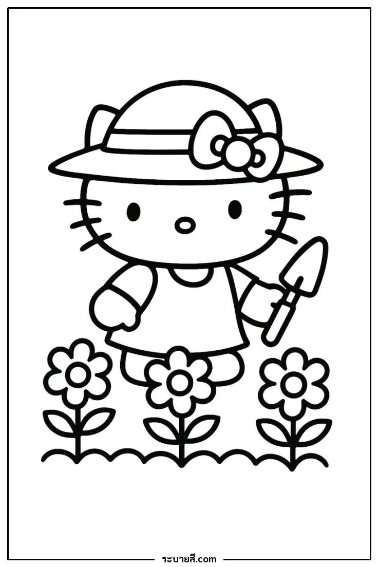 ภาพวาดระบายสี Hello Kitty 22
