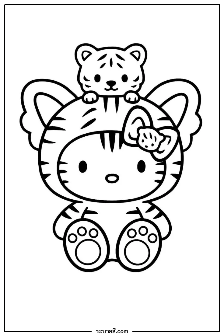 ภาพวาดระบายสี Hello Kitty 24