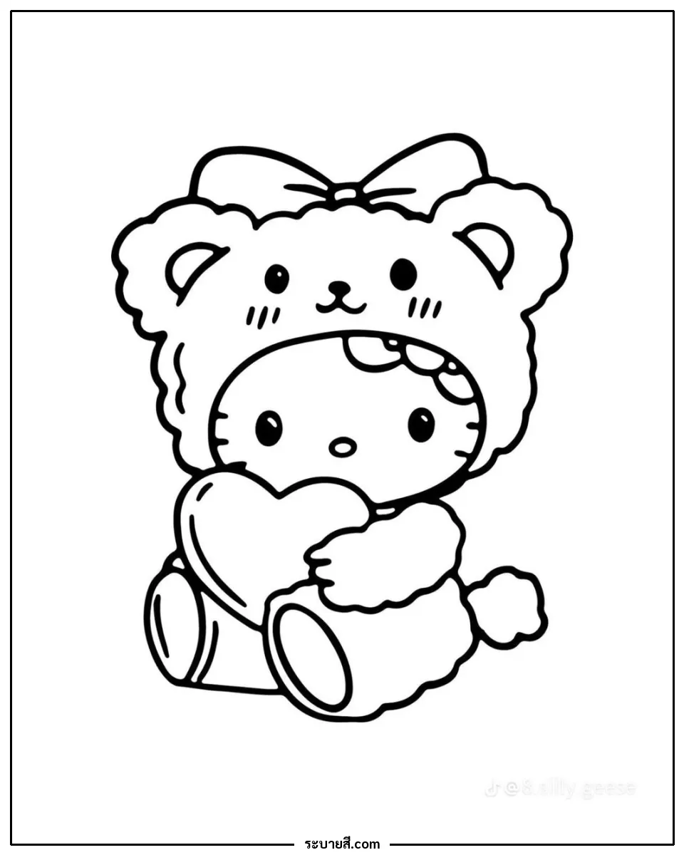 ภาพวาดระบายสี Hello Kitty 25