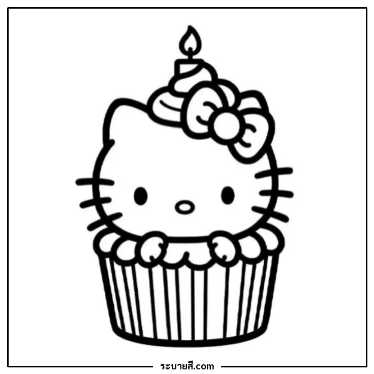 ภาพวาดระบายสี Hello Kitty 27