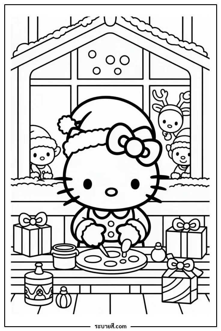 ภาพวาดระบายสี Hello Kitty 33