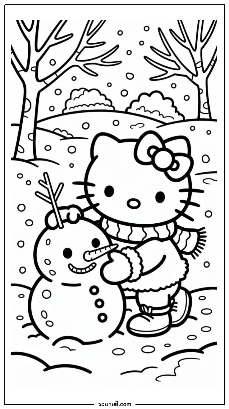 ภาพวาดระบายสี Hello Kitty 34
