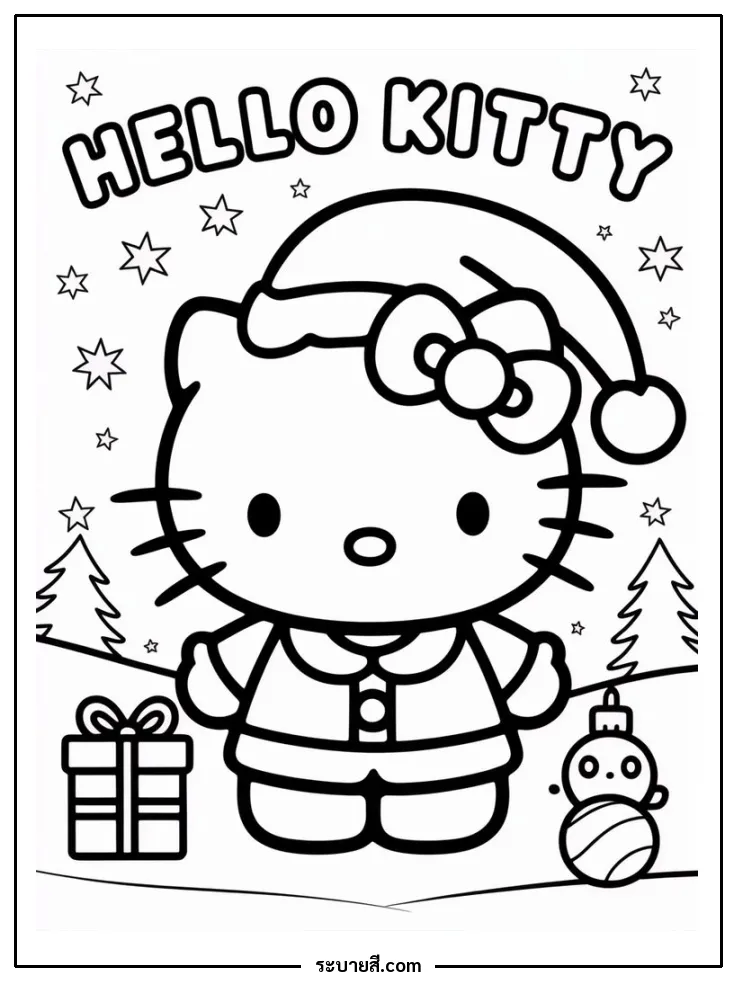 ภาพวาดระบายสี Hello Kitty 36