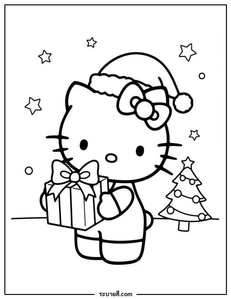 ภาพวาดระบายสี Hello Kitty 39