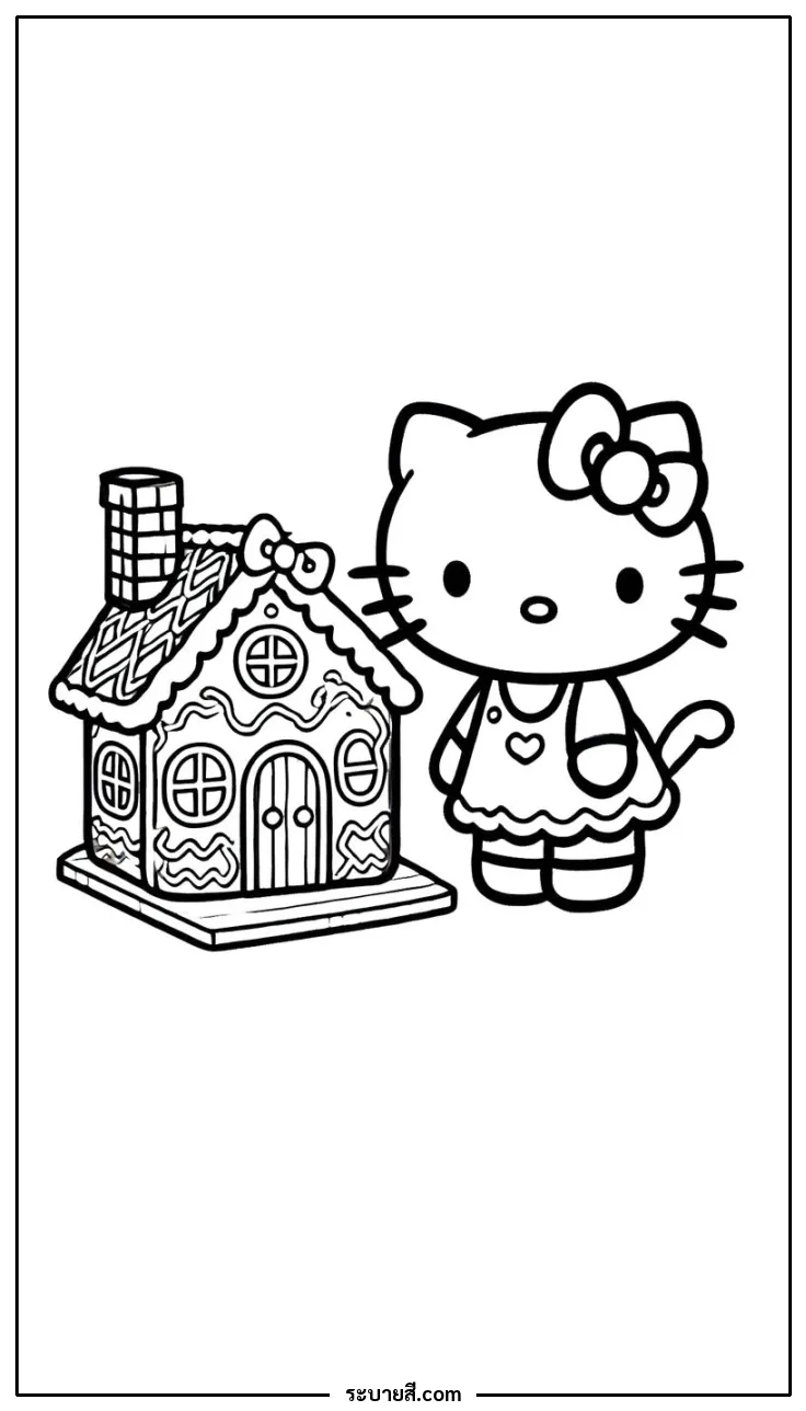 ภาพวาดระบายสี Hello Kitty 42