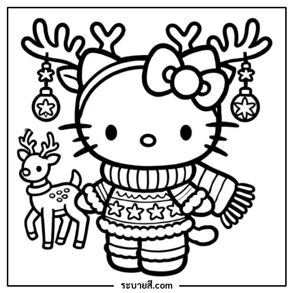 ภาพวาดระบายสี Hello Kitty 43