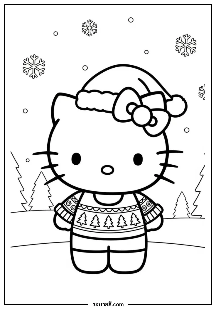ภาพวาดระบายสี Hello Kitty 44