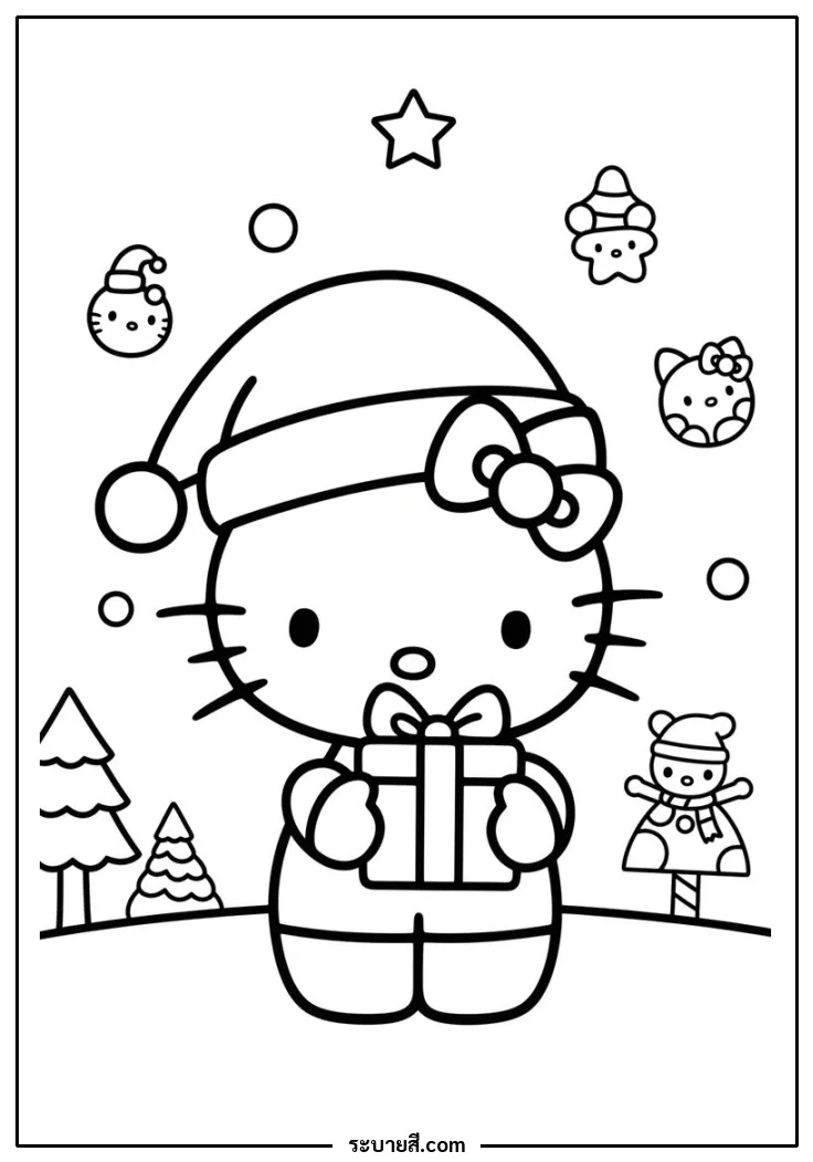 ภาพวาดระบายสี Hello Kitty 45