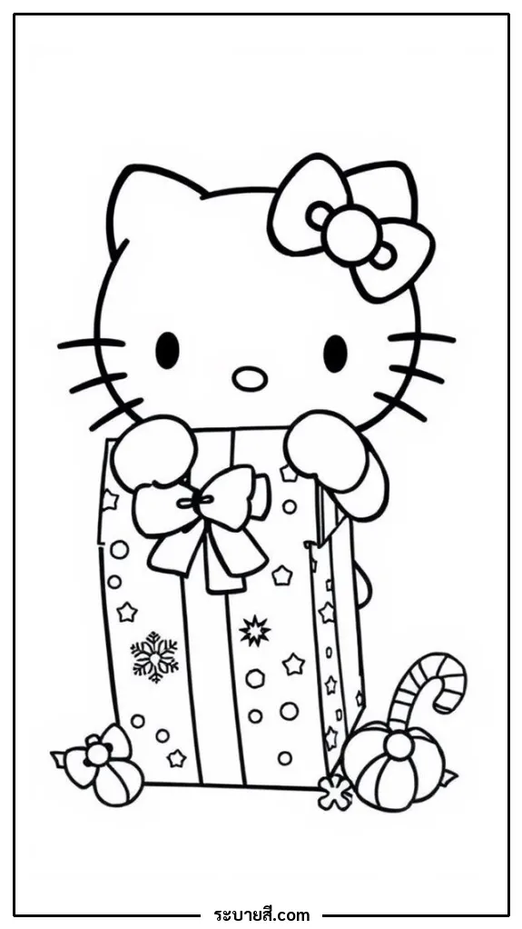 ภาพวาดระบายสี Hello Kitty 48