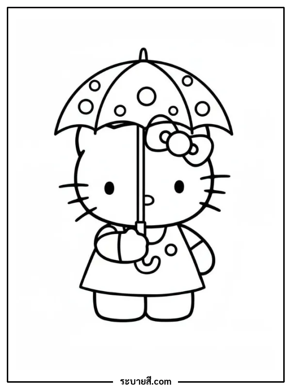 ภาพวาดระบายสี Hello Kitty 50