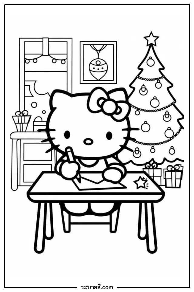 ภาพวาดระบายสี Hello Kitty 53