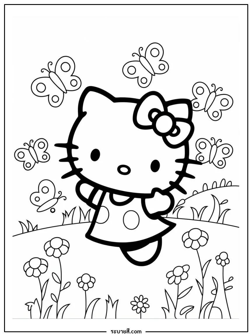 ภาพวาดระบายสี Hello Kitty 58