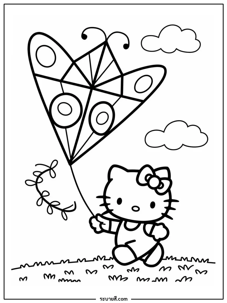 ภาพวาดระบายสี Hello Kitty 59