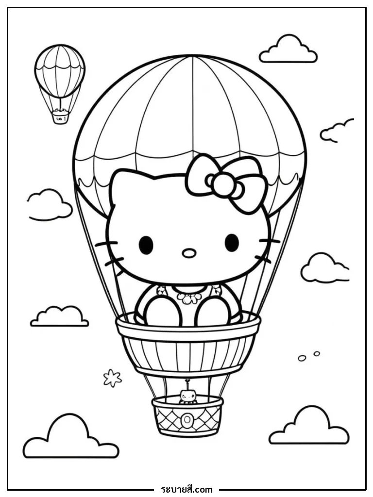 ภาพวาดระบายสี Hello Kitty 60