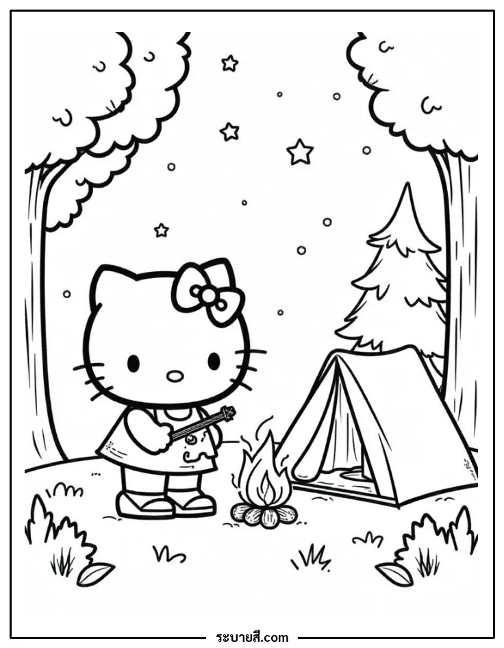 ภาพวาดระบายสี Hello Kitty 61