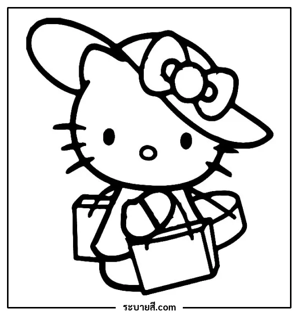ภาพวาดระบายสี Hello Kitty 62