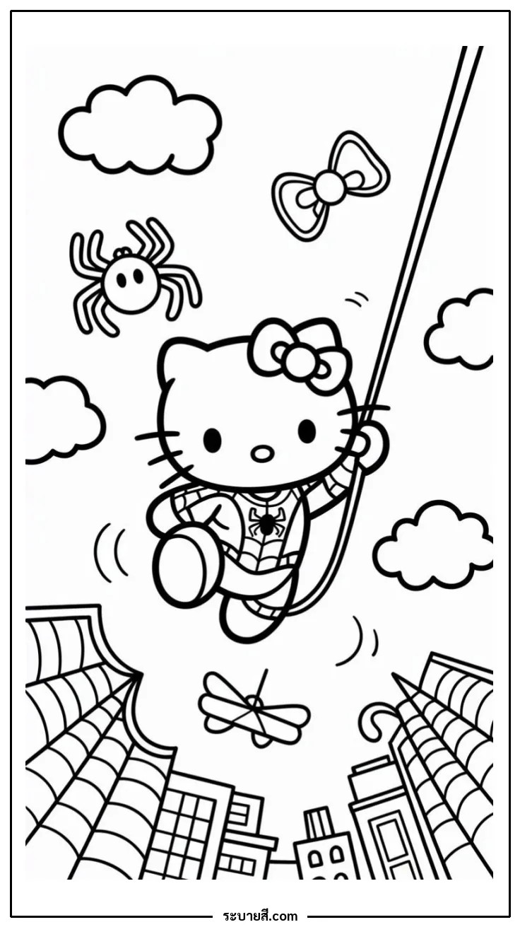 ภาพวาดระบายสี Hello Kitty 63