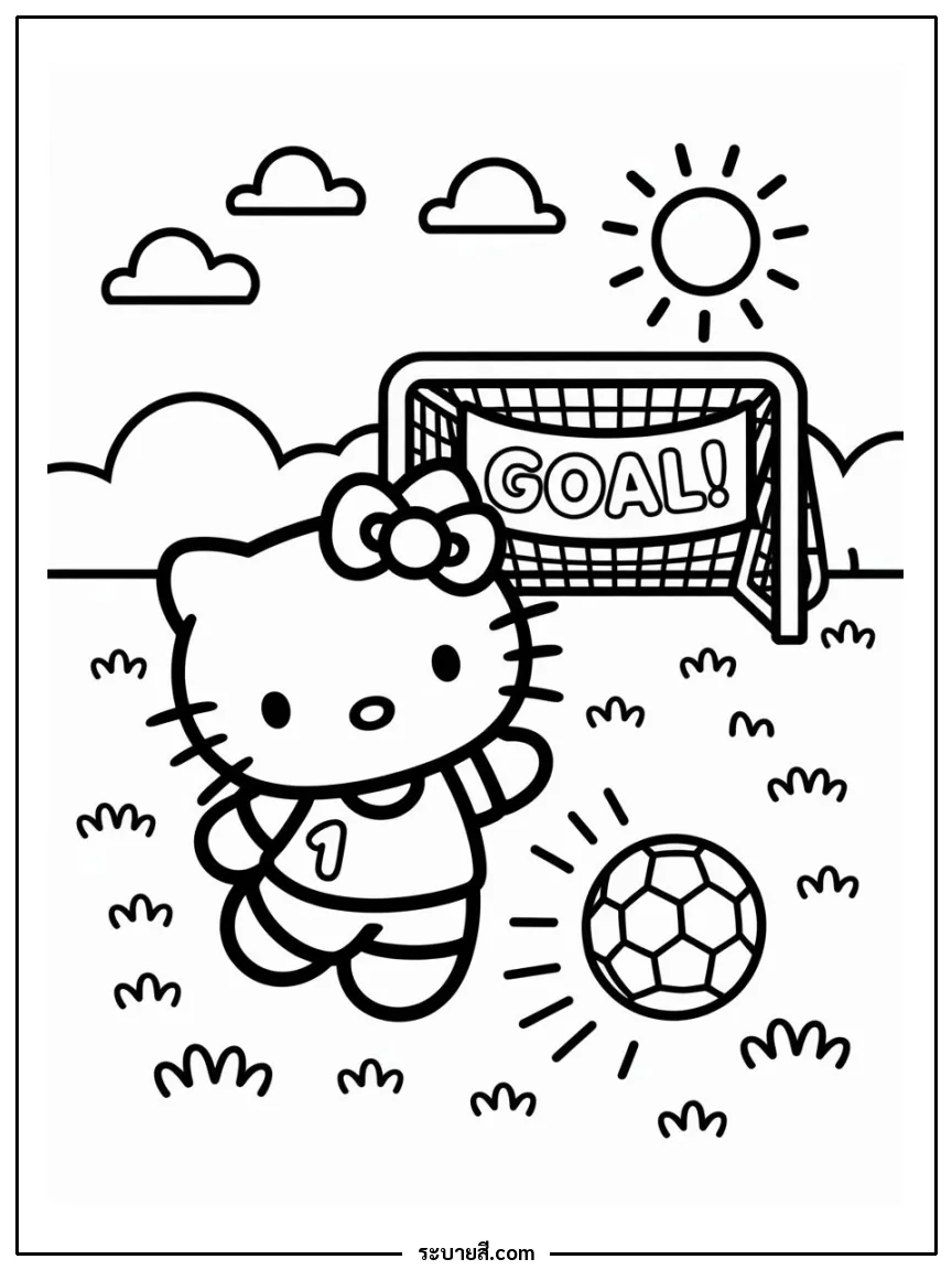 ภาพวาดระบายสี Hello Kitty 64