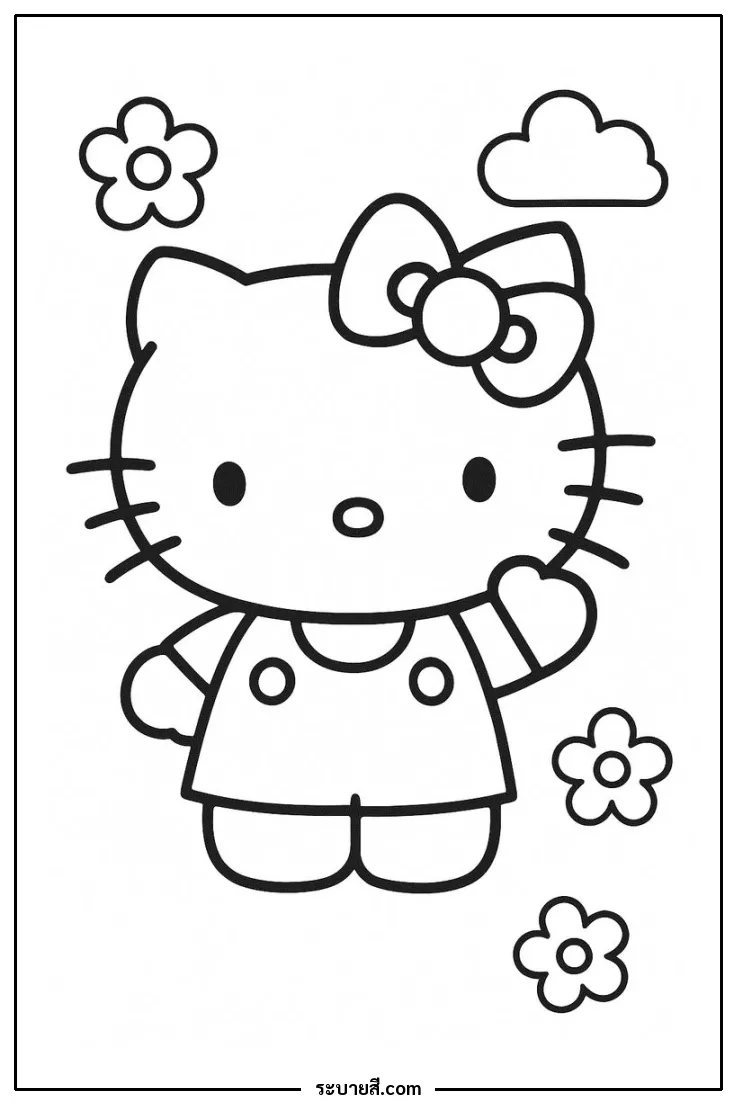 ภาพวาดระบายสี Hello Kitty 68