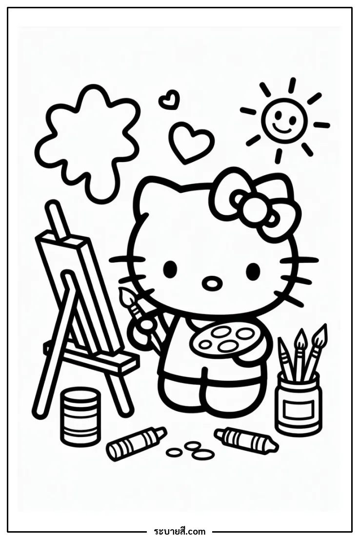 ภาพวาดระบายสี Hello Kitty 69