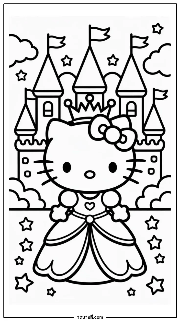 ภาพวาดระบายสี Hello Kitty 70
