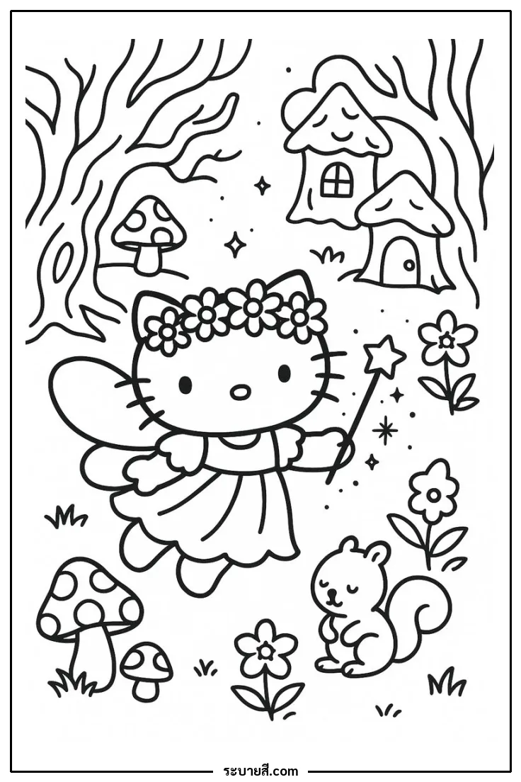 ภาพวาดระบายสี Hello Kitty 72