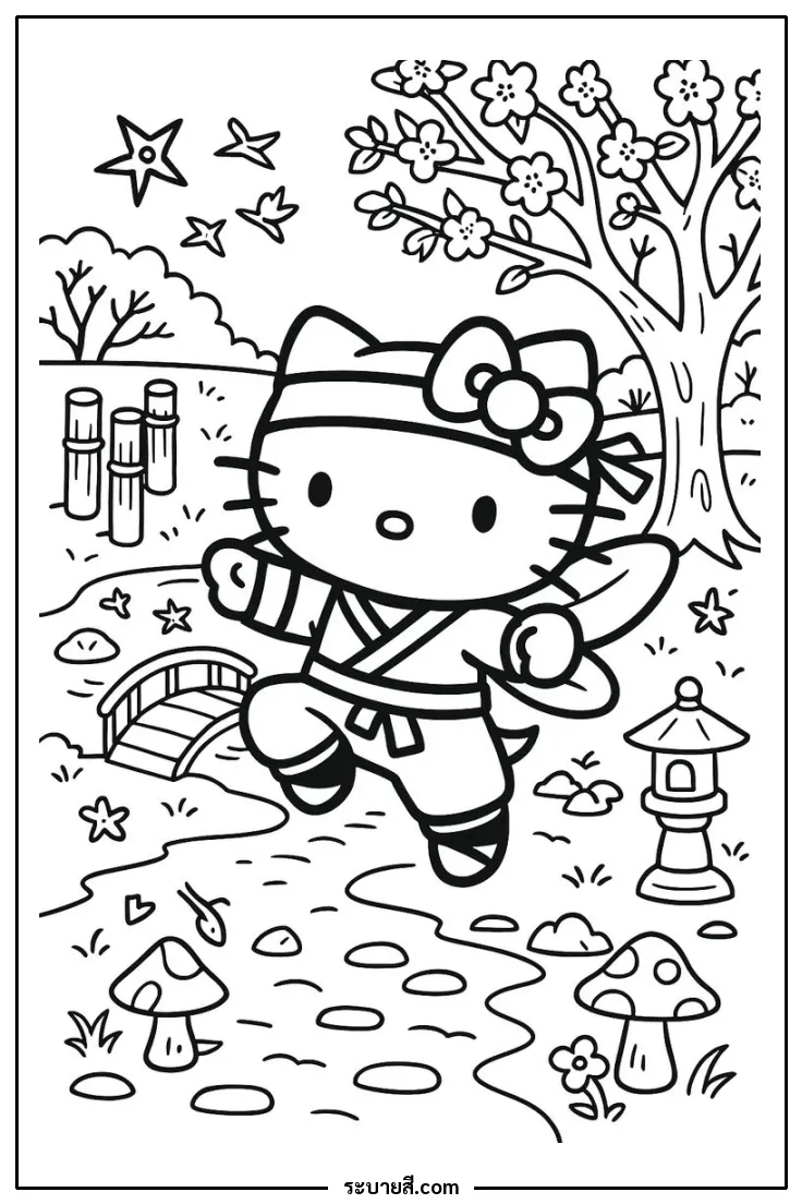 ภาพวาดระบายสี Hello Kitty 73