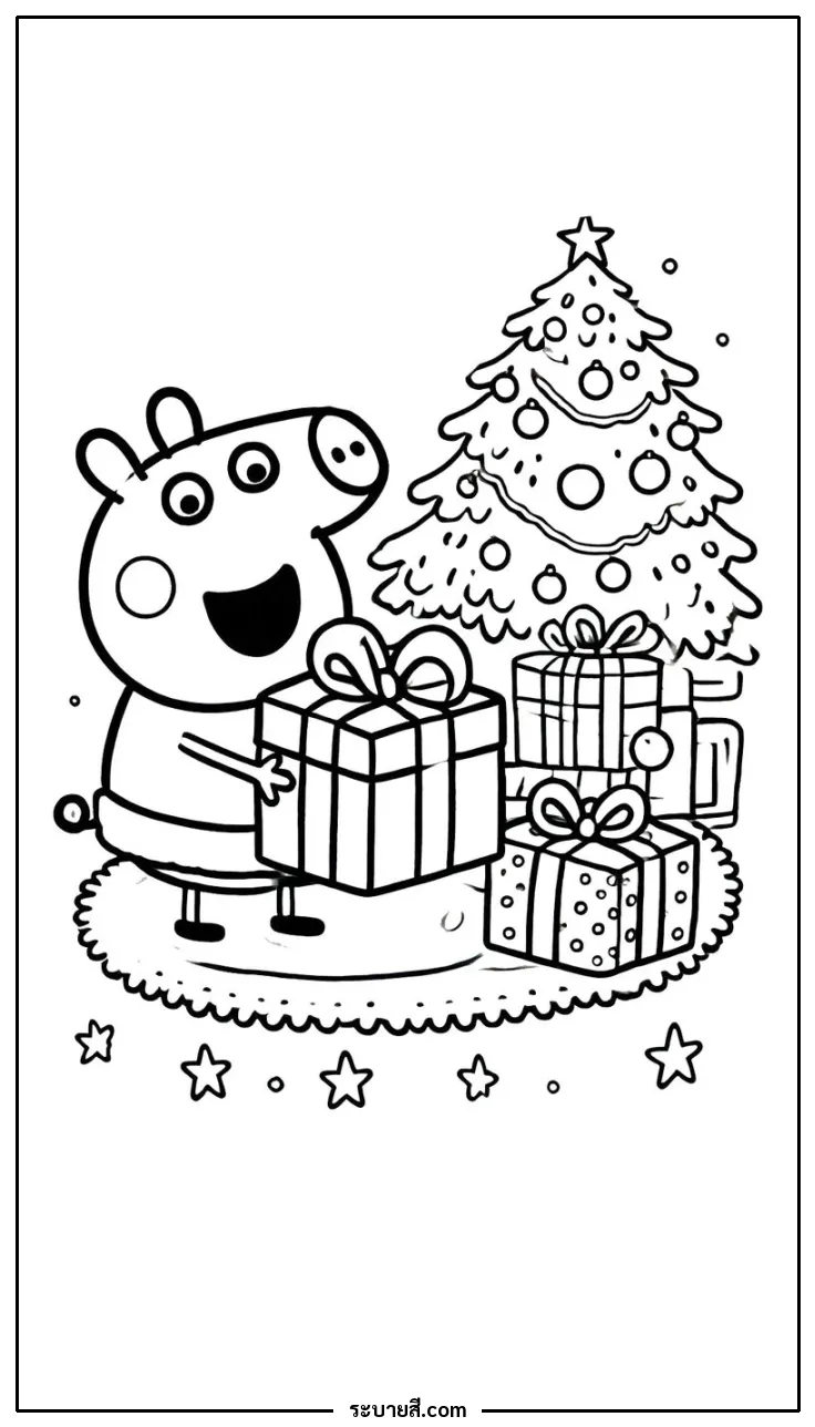 ภาพวาดระบายสี Peppa Pig 06