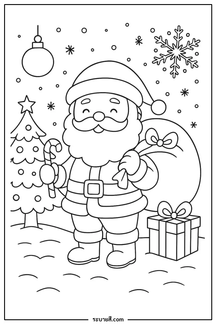 ภาพวาดระบายสี Merry Christmas 04