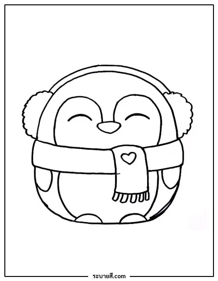 ภาพวาดระบายสี Penguins 11