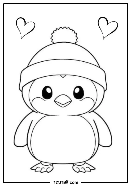 ภาพวาดระบายสี Penguins 12