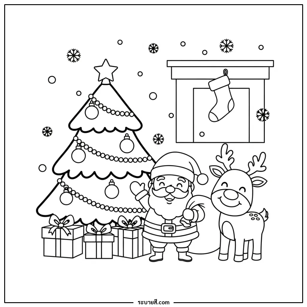 ภาพวาดระบายสี Merry Christmas 11