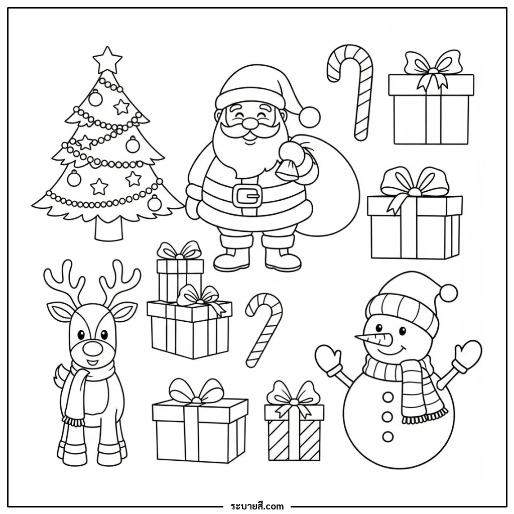 ภาพวาดระบายสี Merry Christmas 12