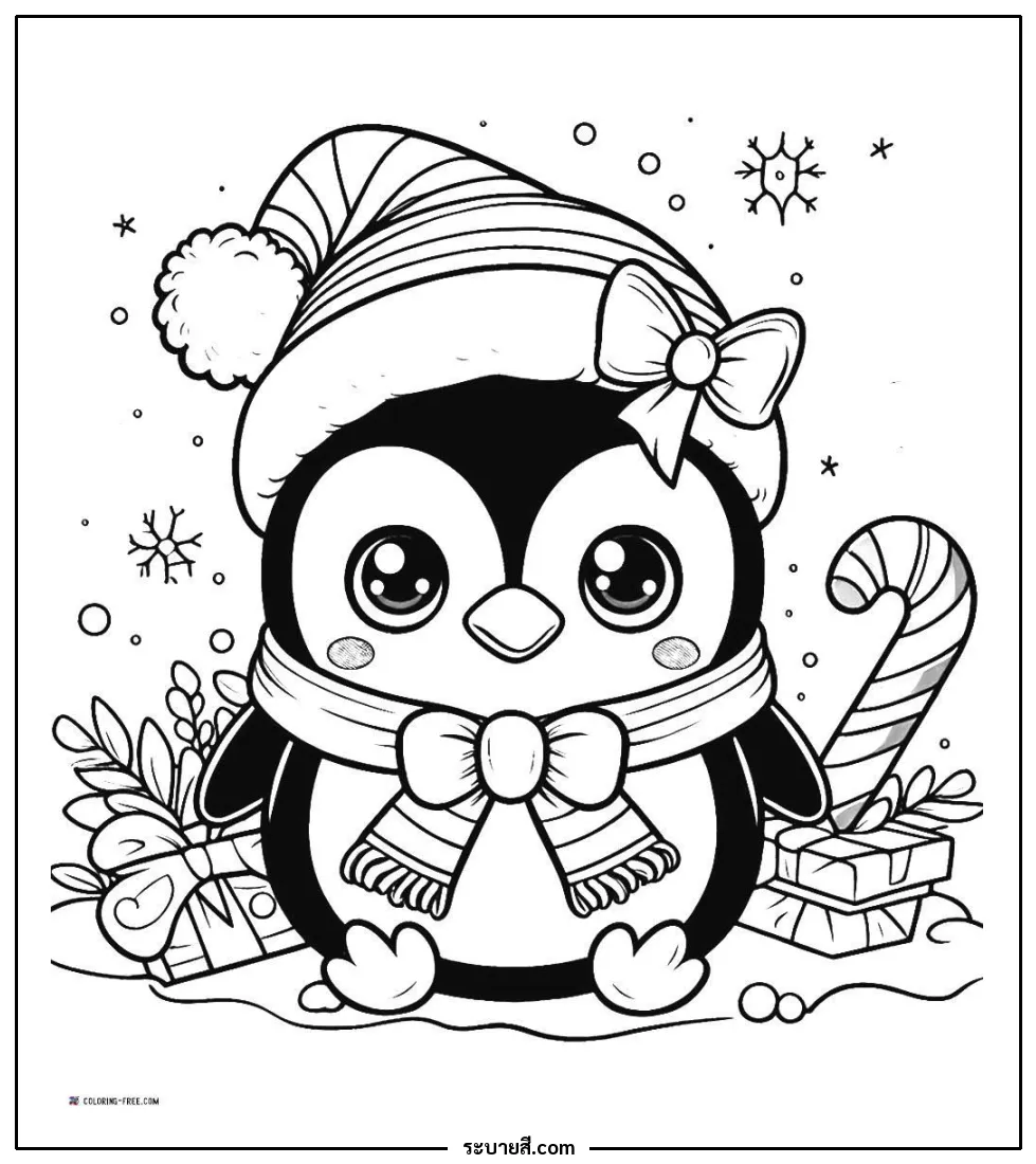 ภาพวาดระบายสี Penguins 21