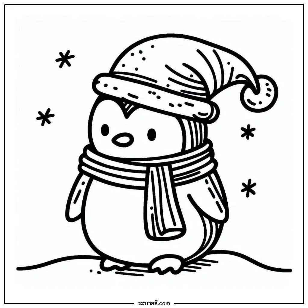 ภาพวาดระบายสี Penguins 22