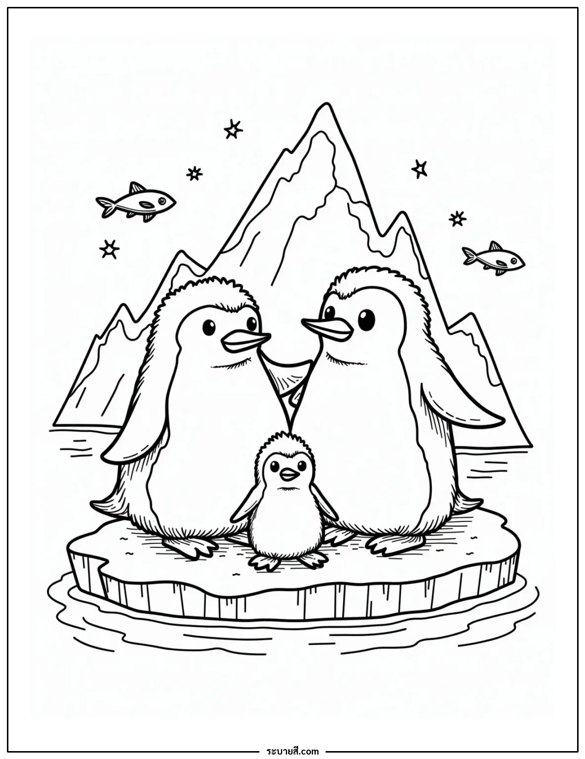 ภาพวาดระบายสี Penguins 26