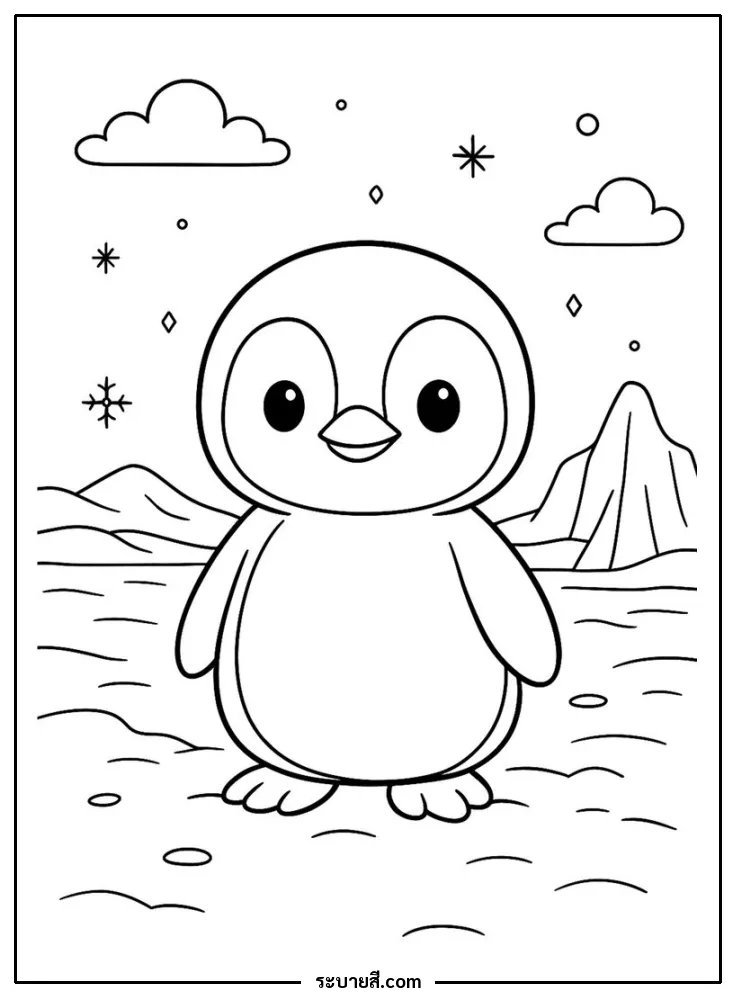 ภาพวาดระบายสี Penguins 28